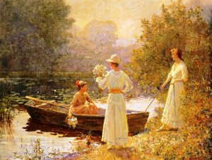 Main Product Photo of Afternoon at the Pond Painting by Abbott Fuller Graves