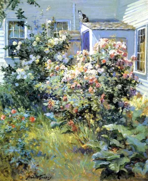 Backyard with a Cat by Abbott Fuller Graves - Hand-Painted Oil Painting Reproduction