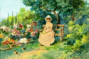 End of the Garden by Abbott Fuller Graves - Hand-Painted Oil Painting Reproduction