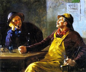 Main Product Photo of Fishermen in Conversation Painting by Abbott Fuller Graves