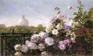 Main Product Photo of From the Terrace the Boston State House in the Distance Painting by Abbott Fuller Graves