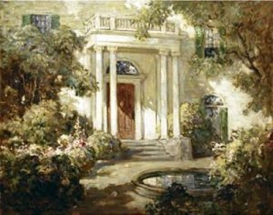 Main Product Photo of Front Porch in Dappled Sunlight Painting by Abbott Fuller Graves