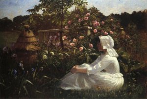 Main Product Photo of In a Field of Flowers Painting by Abbott Fuller Graves