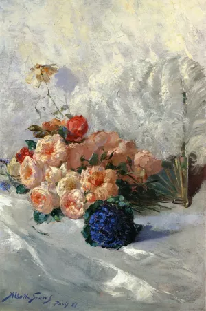 Still Life with Flowers and Fan by Abbott Fuller Graves Art Reproduction