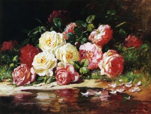 Main Product Photo of Still Life with Roses Painting by Abbott Fuller Graves