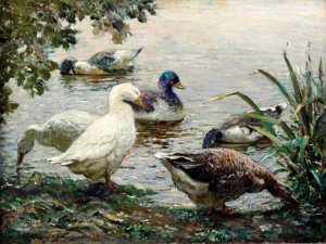 Main Product Photo of The Duck Pond Painting by Abbott Fuller Graves