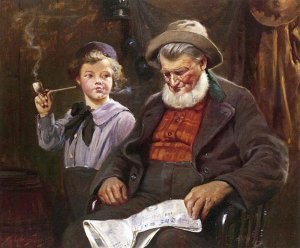 Trying the Pipe by Art Reproduction